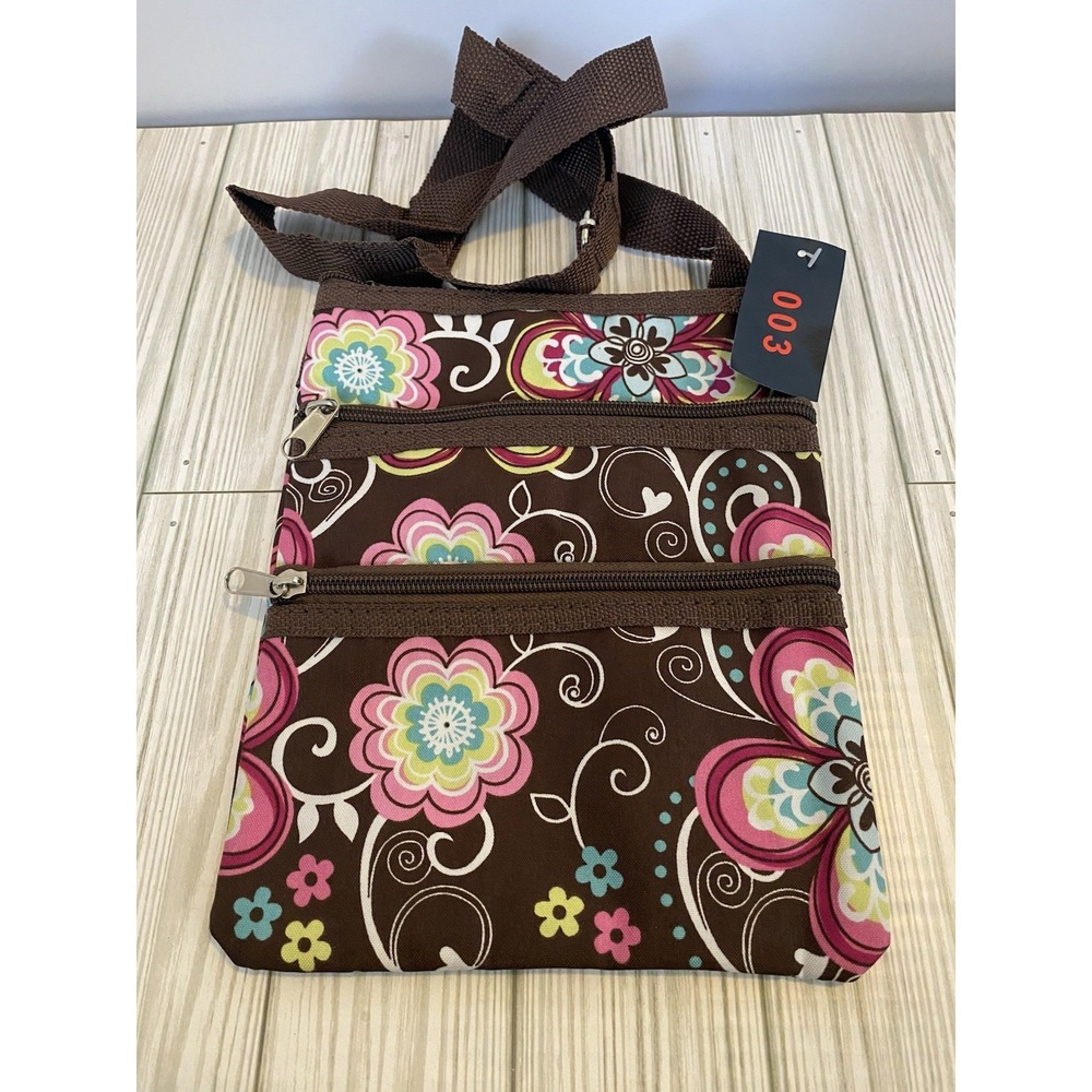 Small Multi Pocket Floral Crossbody Bag Pouch Boho Hipster Bag Travel Organizer